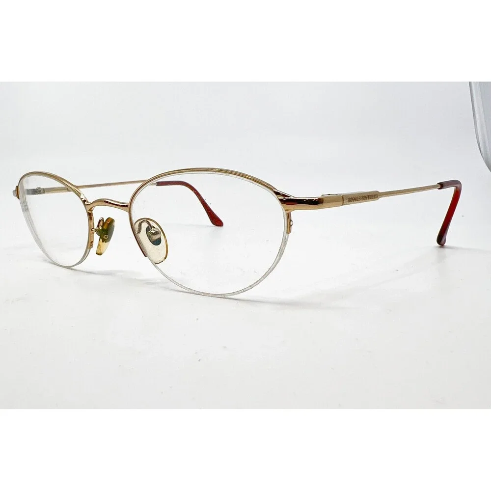 Brooks Brothers Eyeglasses Womens Gold Half Rim BB211 1001 49-19-135 Italy 49mm